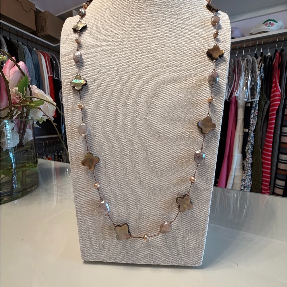 Margo Morrison Station Necklace | Mother of Pearl Clover | $495 Retail